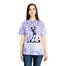 Load image into Gallery viewer, Skeleton Golf Unisex Color Blast T-Shirt Graphic Tee Halloween Spooky
