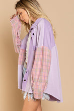 Load image into Gallery viewer, Long Sleeve With Plaid Detail Sleeve Shacket
