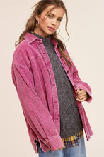 Load image into Gallery viewer, DAISY Corduroy Distressed Jacket Shacket
