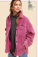 Load image into Gallery viewer, DAISY Corduroy Distressed Jacket Shacket
