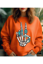 Load image into Gallery viewer, BARSTOW Skeleton Concho Rings Graphic Fleece Sweatshirts
