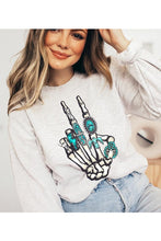 Load image into Gallery viewer, BARSTOW Skeleton Concho Rings Graphic Fleece Sweatshirts
