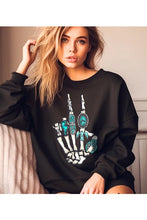 Load image into Gallery viewer, BARSTOW Skeleton Concho Rings Graphic Fleece Sweatshirts
