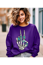 Load image into Gallery viewer, BARSTOW Skeleton Concho Rings Graphic Fleece Sweatshirts
