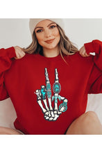 Load image into Gallery viewer, BARSTOW Skeleton Concho Rings Graphic Fleece Sweatshirts
