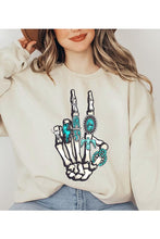 Load image into Gallery viewer, BARSTOW Skeleton Concho Rings Graphic Fleece Sweatshirts
