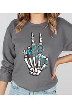 Load image into Gallery viewer, BARSTOW Skeleton Concho Rings Graphic Fleece Sweatshirts
