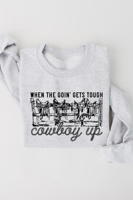 COWBOY UP Graphic Fleece Sweatshirt