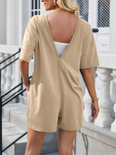 Load image into Gallery viewer, Lovelet Backless Round Neck Half Sleeve Romper
