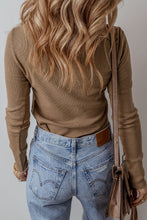 Load image into Gallery viewer, Chestnut Anglaise Broider Ribbed Long Sleeve Top
