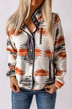 Load image into Gallery viewer, Gray Western Aztec Snap Buttoned Fleece Jacket
