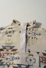 Load image into Gallery viewer, Apricot Aztec Print Collared Flap Pocket Sweatshirt
