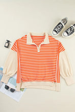 Load image into Gallery viewer, DAISY Slit Striped Long Sleeve Sweatshirt
