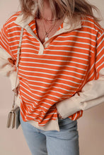 Load image into Gallery viewer, DAISY Slit Striped Long Sleeve Sweatshirt
