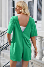 Load image into Gallery viewer, Lovelet Backless Round Neck Half Sleeve Romper
