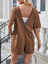 Load image into Gallery viewer, Lovelet Backless Round Neck Half Sleeve Romper
