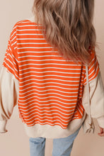 Load image into Gallery viewer, DAISY Slit Striped Long Sleeve Sweatshirt
