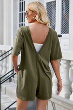 Load image into Gallery viewer, Lovelet Backless Round Neck Half Sleeve Romper
