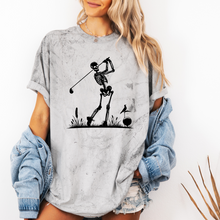 Load image into Gallery viewer, Skeleton Golf Unisex Color Blast T-Shirt Graphic Tee Halloween Spooky
