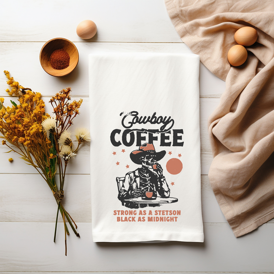 COWBOY COFFEE Decorative Tea Towel