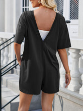 Load image into Gallery viewer, Lovelet Backless Round Neck Half Sleeve Romper
