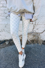 Load image into Gallery viewer, Gray Checkered Pattern High Waist Skinny Leggings
