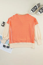 Load image into Gallery viewer, DAISY Slit Striped Long Sleeve Sweatshirt
