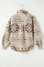 Load image into Gallery viewer, Apricot Aztec Print Collared Flap Pocket Sweatshirt
