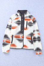 Load image into Gallery viewer, Gray Western Aztec Snap Buttoned Fleece Jacket
