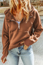 Load image into Gallery viewer, HOLT Half-Zip Thumbhole Sleeve Hoodie
