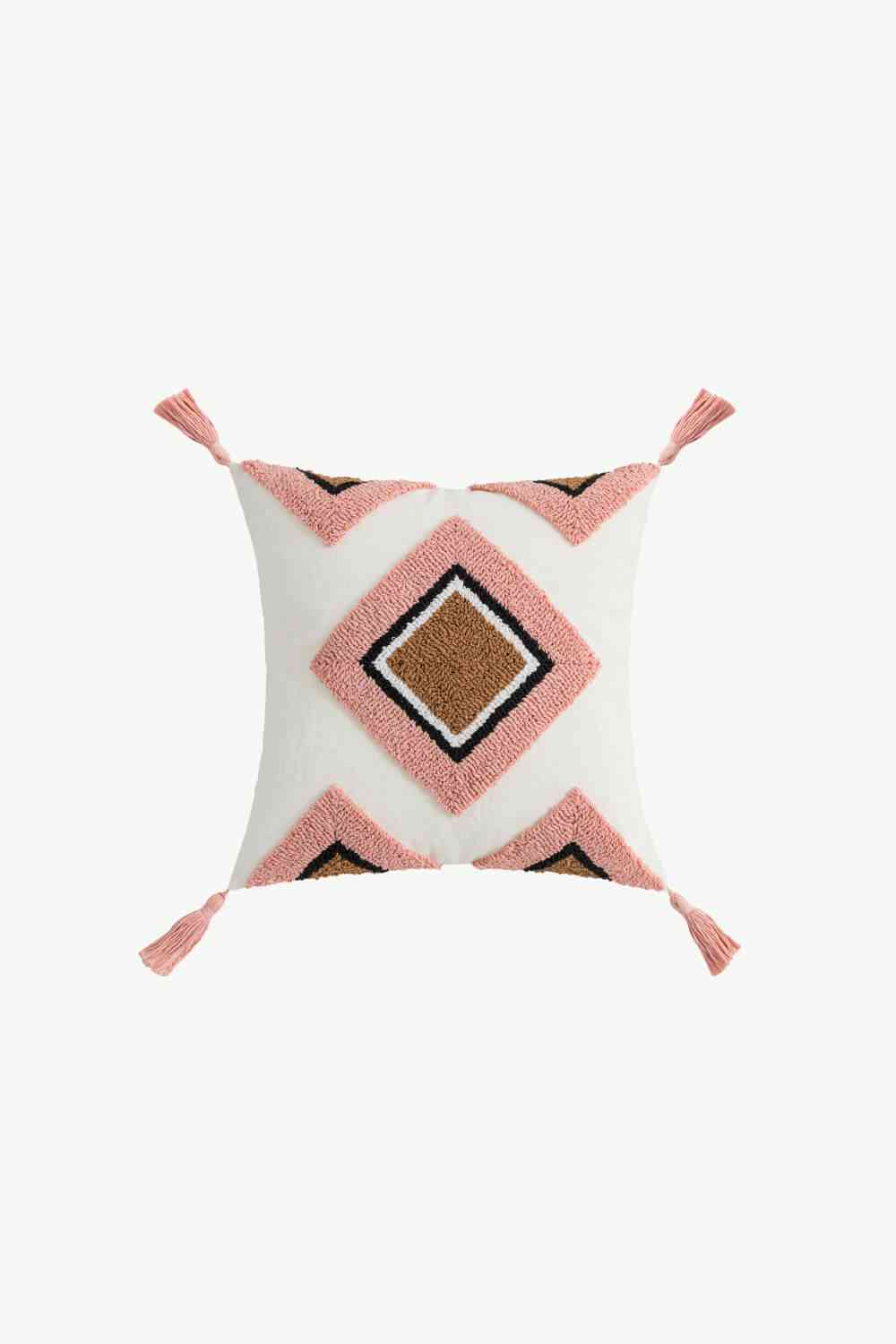 DESERT SUNRISE Geometric Graphic Tassel Decorative Throw Pillow Case