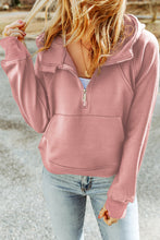 Load image into Gallery viewer, HOLT Half-Zip Thumbhole Sleeve Hoodie
