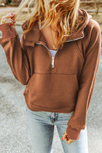 Load image into Gallery viewer, HOLT Half-Zip Thumbhole Sleeve Hoodie
